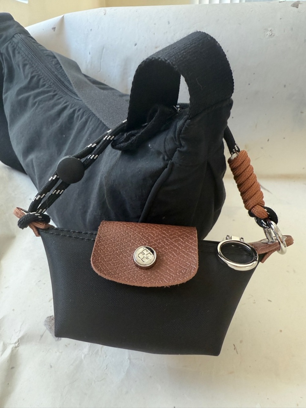 Mini Black and Brown Bag with Snap Flap